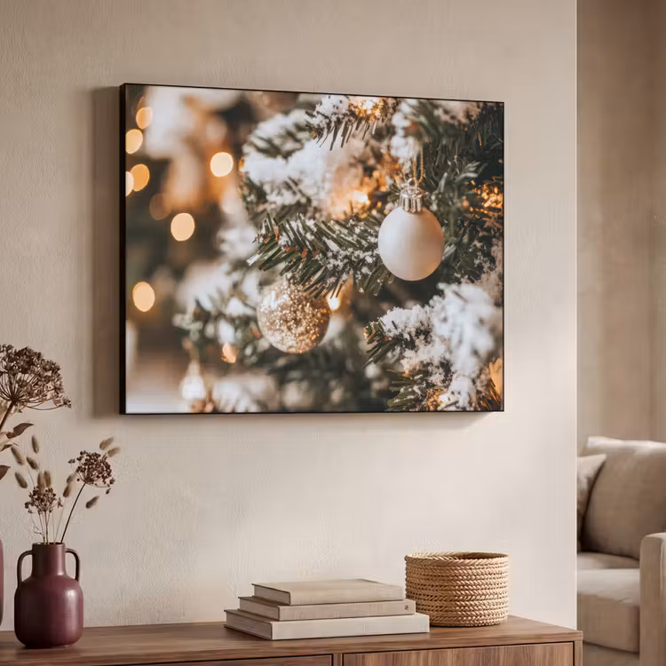 Kerst - Kerstboom - Winter - Binnen - Sneeuw Textielframe - compleet frame klein -sfeer3