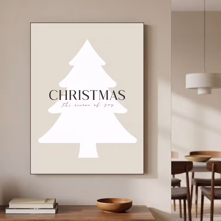 Kerstboom - Japandi - Christmas - Beige Textielframe zwart klein -sfeer2
