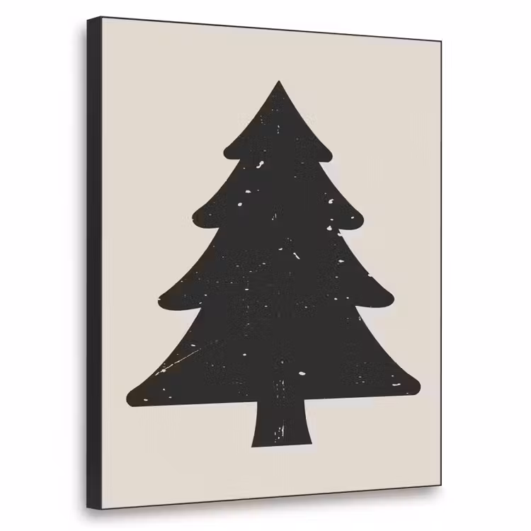 Kerstboom - Zwarte kerstboom - Boom - Japandi Textielframe zwart klein -3d