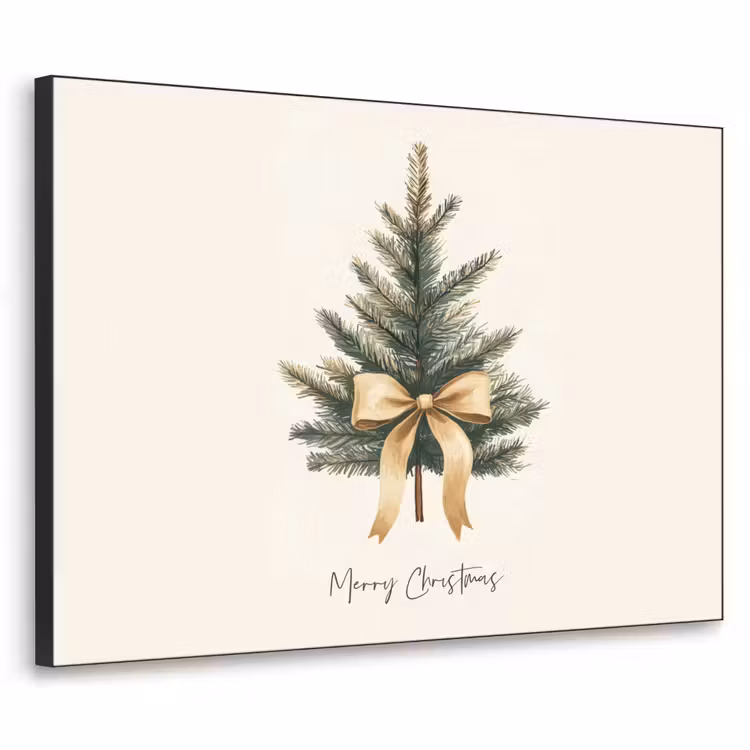 Kerstboom - Kerst - Merry Christmas - Beige Textielframe - compleet frame klein -3d