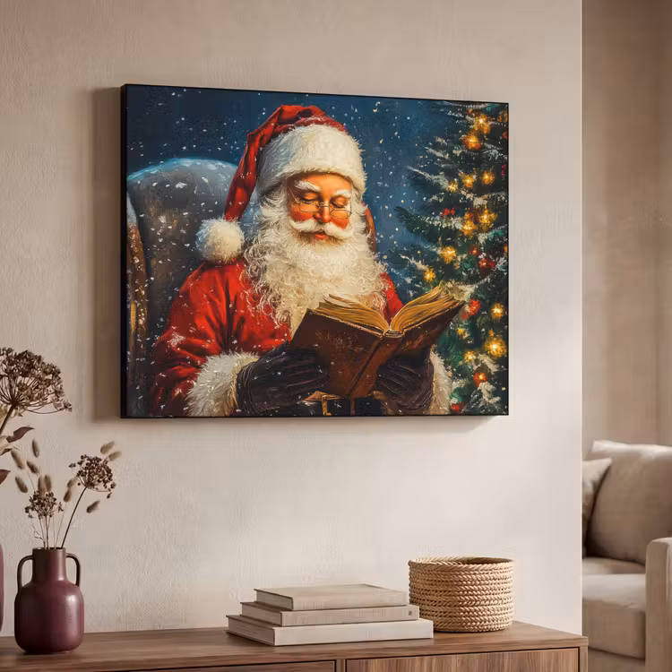 Kerstman - Kerst - Winter - Kerstboom Textielframe - compleet frame klein -sfeer3