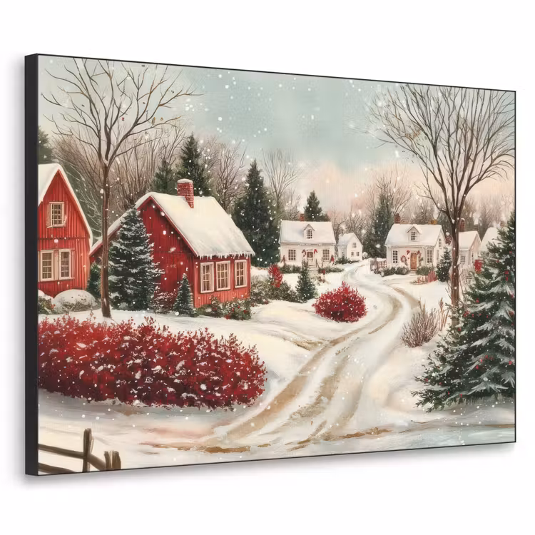 Kerstsfeer - Landelijk - Rood Textielframe zwart klein -3d