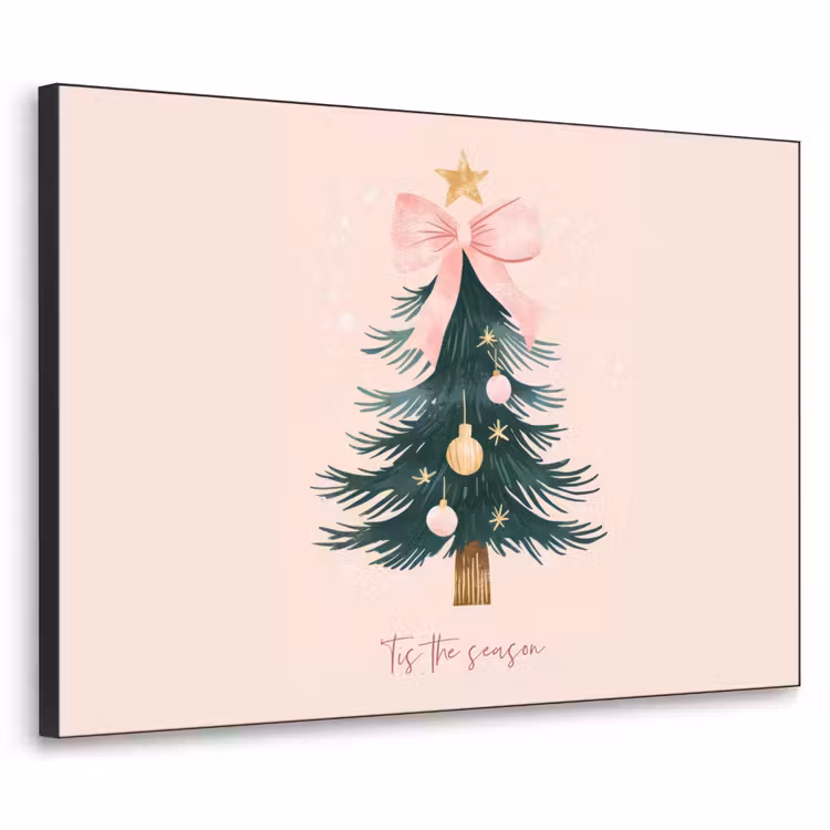 Christmas Season - Kerst - Kerstboom - Roze Textielframe zwart klein -3d