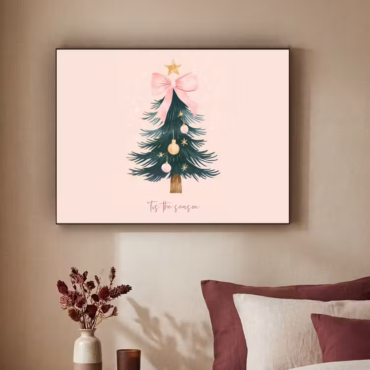 Christmas Season - Kerst - Kerstboom - Roze Textielframe - compleet frame klein -sfeer1