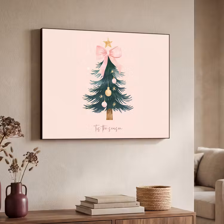 Christmas Season - Kerst - Kerstboom - Roze Textielframe - compleet frame klein -sfeer3