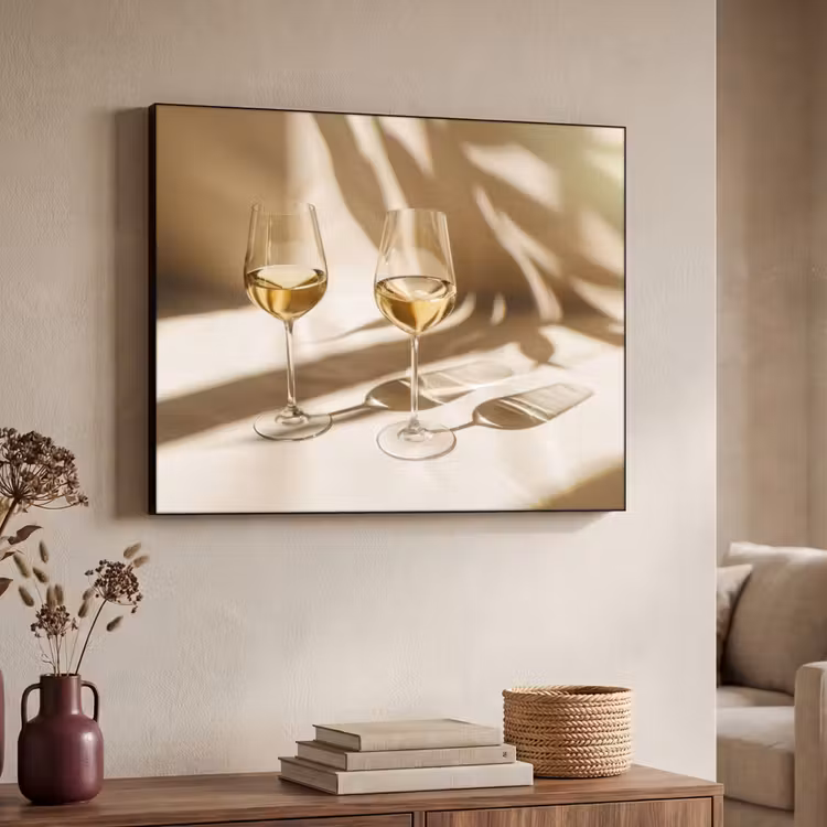Wijn - Wijnglazen - Wit Textielframe - compleet frame klein -sfeer3