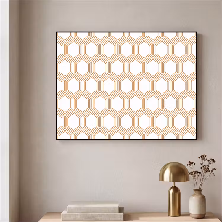 Wit - Patroon - Symmetrisch - Modern Textielframe - compleet frame klein 947 -sfeer2