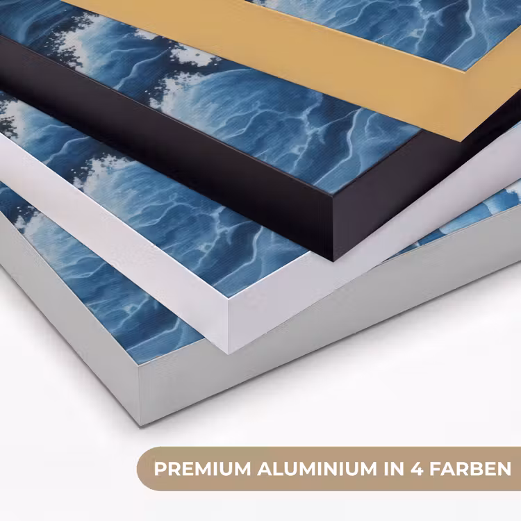 Golven - Blauw - Schuim Textielframe zwart klein -USP_kleurenDE