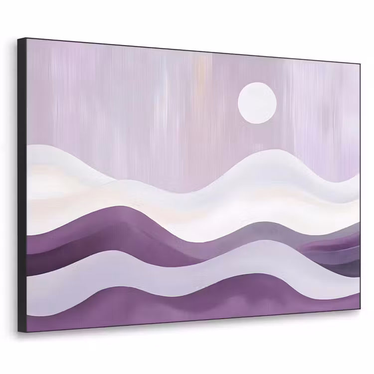 Golven - Heuvels - Abstract - Paars Textielframe zwart klein -3d