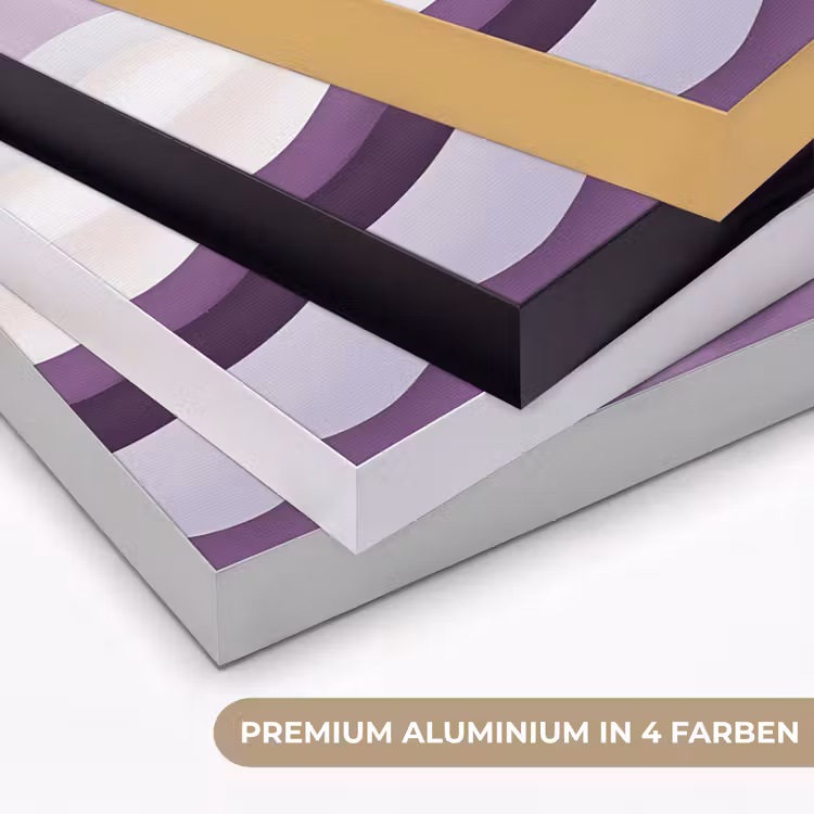 Golven - Heuvels - Abstract - Paars Textielframe zwart klein -USP_kleurenDE