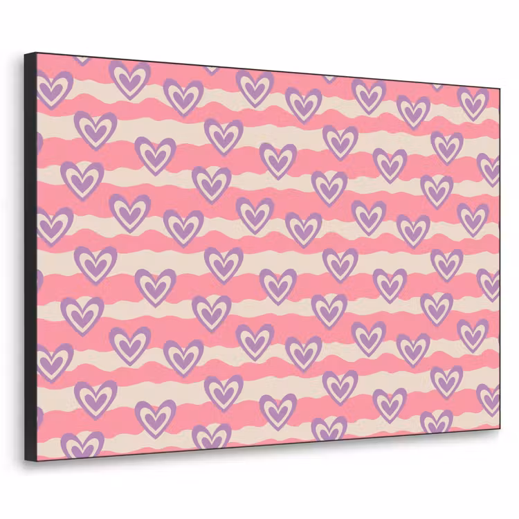Golven - Patroon - Hartjes - Retro Textielframe zwart klein 947 -3d
