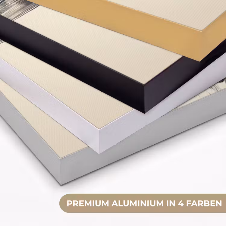 Golven - Penseelstreken - Beige - Minimalistisch Textielframe zwart klein -USP_kleurenDE