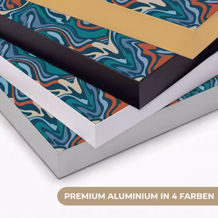 Golven - Retro - Blauw - Patroon Textielframe zwart klein 947 -USP_kleurenDE