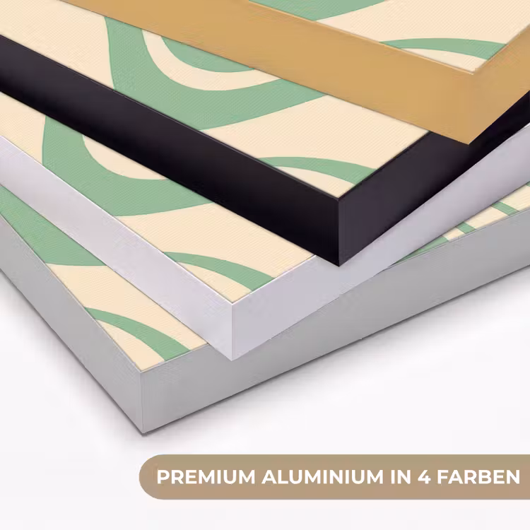 Golvende lijnen - Mintgroen - Dansende vormen Textielframe zwart klein -USP_kleurenDE