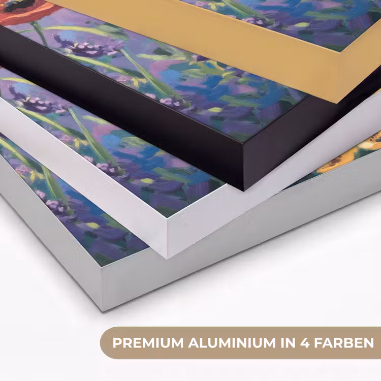 Weide - Bloemen - Kleurrijk Textielframe zwart klein -USP_kleurenDE