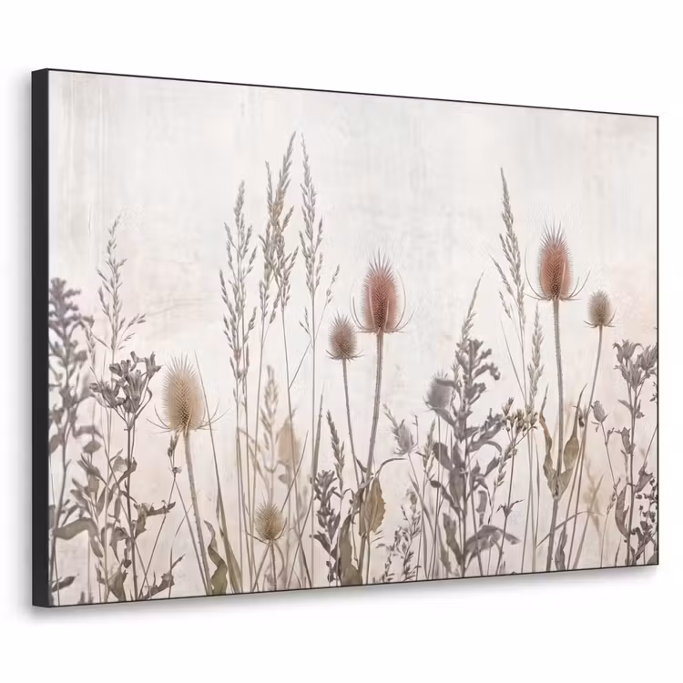Weidebloemen - Design - Sepia Textielframe zwart klein -3d