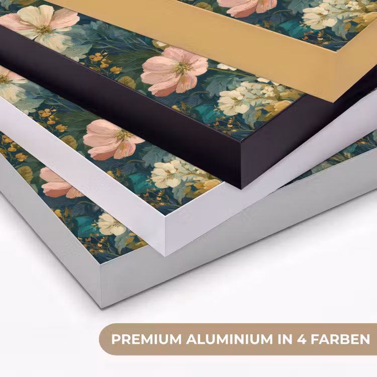 Wilde bloemen - Botanisch - Patroon - Roze - Romantisch Textielframe zwart klein 947 -USP_kleurenDE