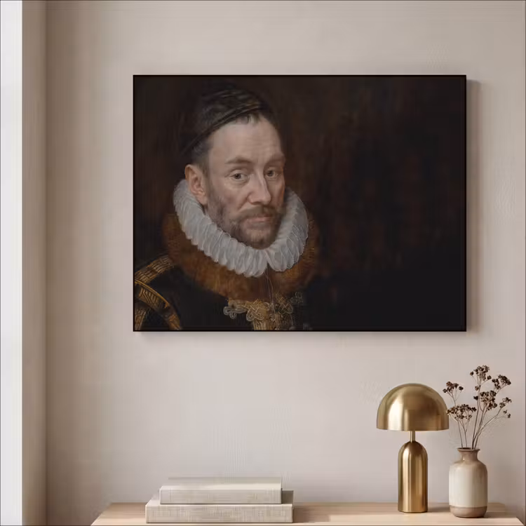 Willem van Oranje - Schilderij - Oude meesters - Kunst Textielframe zwart klein -sfeer2
