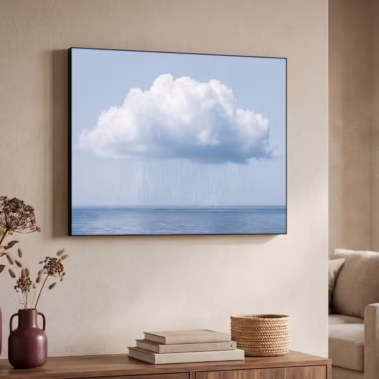 Art Frame - Wolke – Regen – Natur - Wolk - Regen - Natuur Textielframe zwart klein