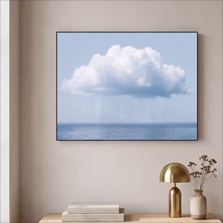 Art Frame - Wolke – Regen – Natur - Wolk - Regen - Natuur Textielframe zwart klein