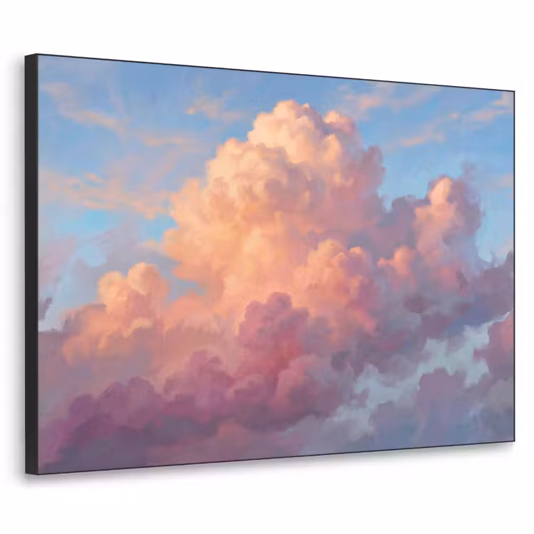 Wolken - Lucht - Natuur - Abstract - Kleurrijk Textielframe zwart klein -3d