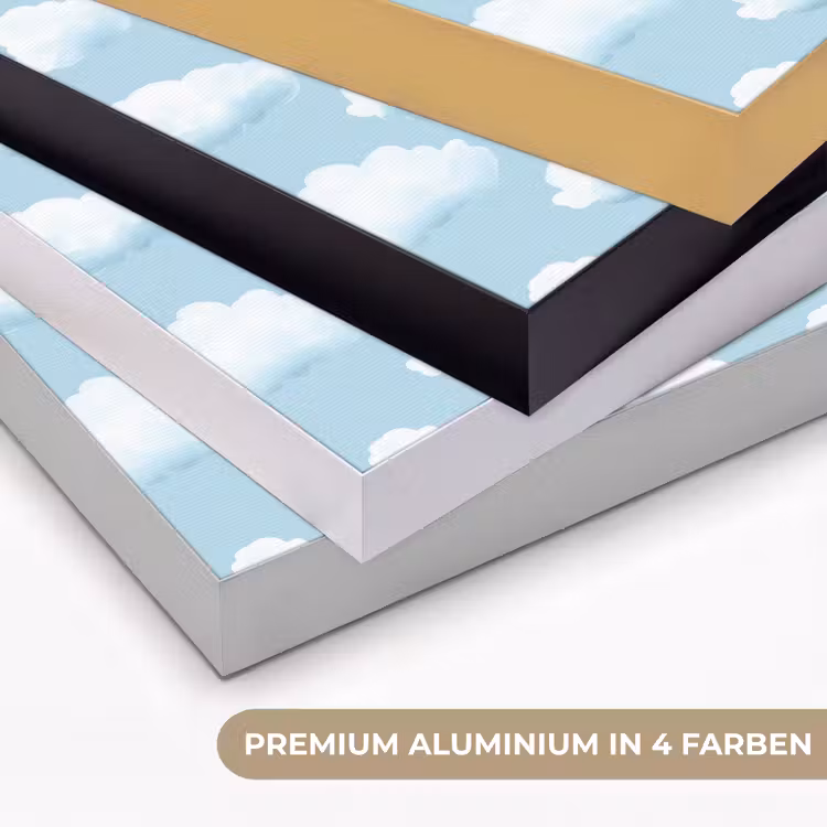 Wolken - Illustratie - Blauw Textielframe zwart klein 947 -USP_kleurenDE