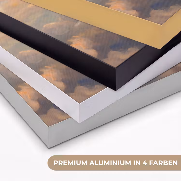 Wolken - Zonsondergang - Natuur - Abstract - Goud Textielframe zwart klein -USP_kleurenDE