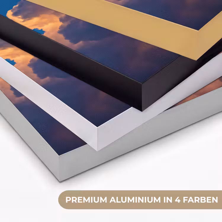 Wolken - Zonsondergang - Natuur - Oranje - Blauw Textielframe zwart klein -USP_kleurenDE