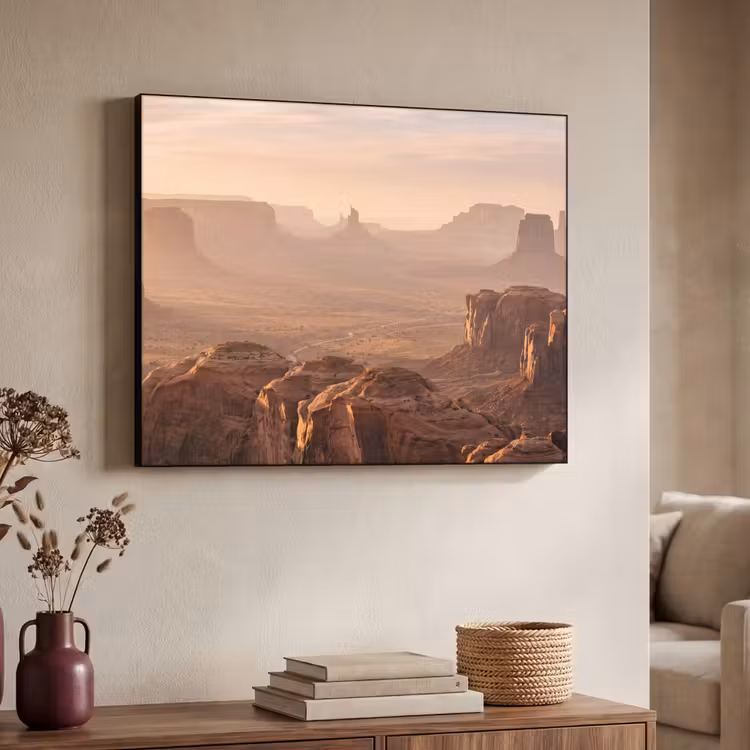Woestijn - Landschap - Natuur Textielframe zwart klein -sfeer3