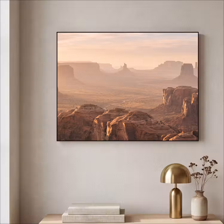 Woestijn - Landschap - Natuur Textielframe zwart klein -sfeer2