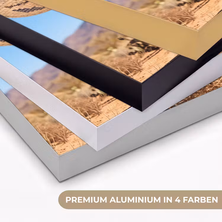 Art Frame - Wüste – Spiegelkugel – Kunst - Woestijn - Spiegelbal - Kunst Textielframe zwart klein