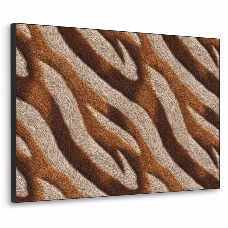 Zebra - Bruin - Patroon Textielframe zwart klein 947 -3d