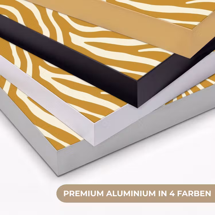 Zebra - Klassiek - Oker - Geel Textielframe zwart klein 947 -USP_kleurenDE