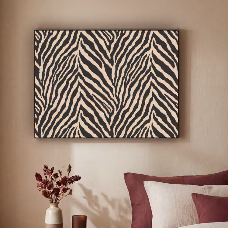 Zebra - Klassiek - Zwart Textielframe zwart klein 947 -sfeer1