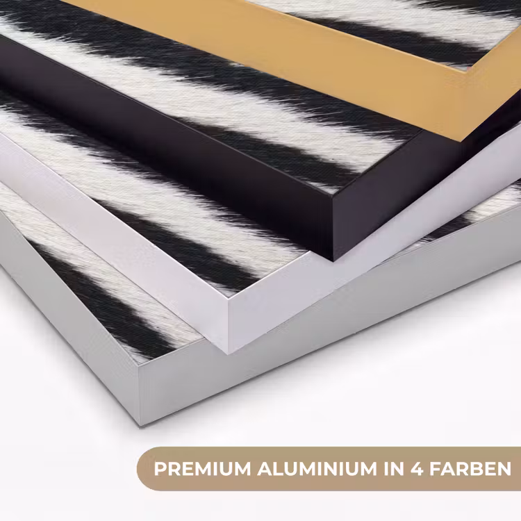 Zebra - Vacht - Klassiek - Zwart - Wit Textielframe zwart klein -USP_kleurenDE
