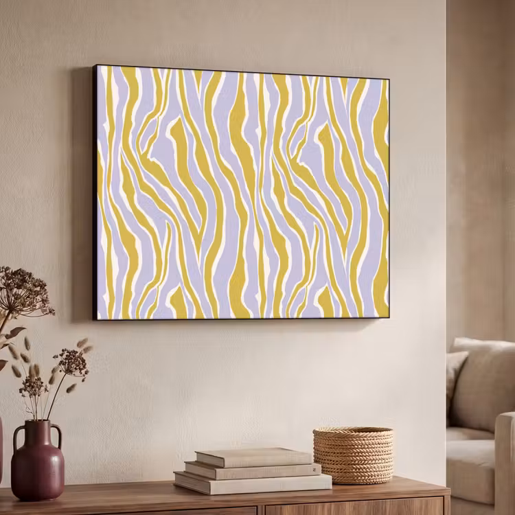 Zebra - Modern - Meerkleurig Textielframe zwart klein 947 -sfeer3