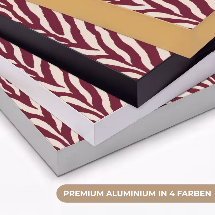 Zebra - Motief - Bordeaux - Rood Textielframe zwart klein 947 -USP_kleurenDE