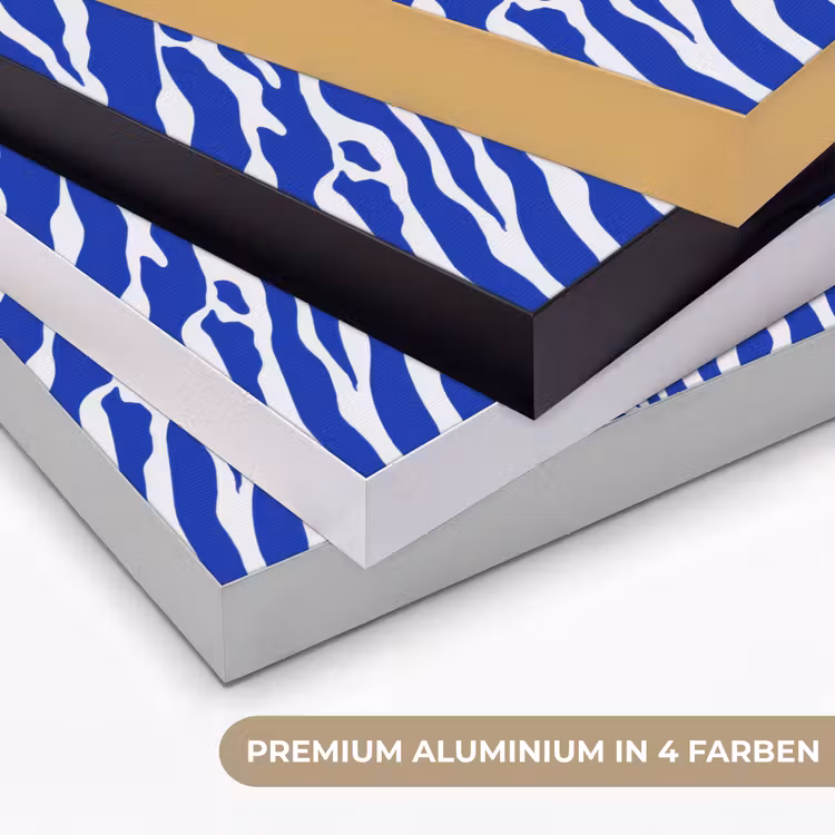 Zebra - Patroon - Kobalt - Blauw Textielframe zwart klein 947 -USP_kleurenDE