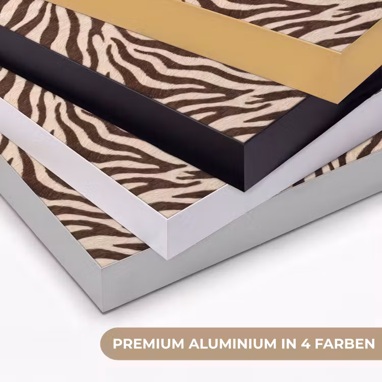 Zebra - Strepen - Bruin Textielframe zwart klein -USP_kleurenDE