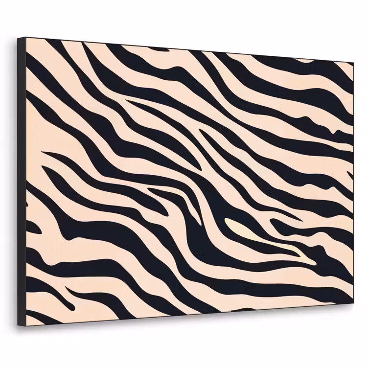Zebraprint - Dynamisch - Roze Textielframe - compleet frame klein -3d