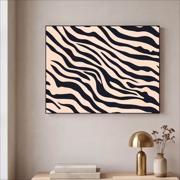 Zebraprint - Dynamisch - Roze Textielframe zwart klein -sfeer2