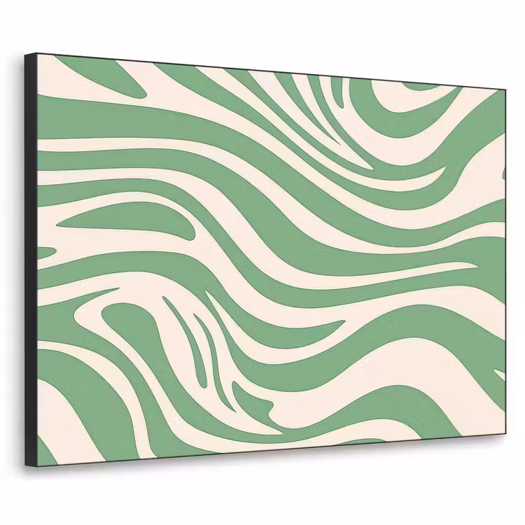 Zebrapatroon - Groen - Retro Textielframe - compleet frame klein -3d