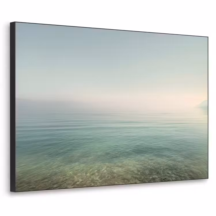 Zee - Horizon - Blauw - Mist Textielframe zwart klein -3d