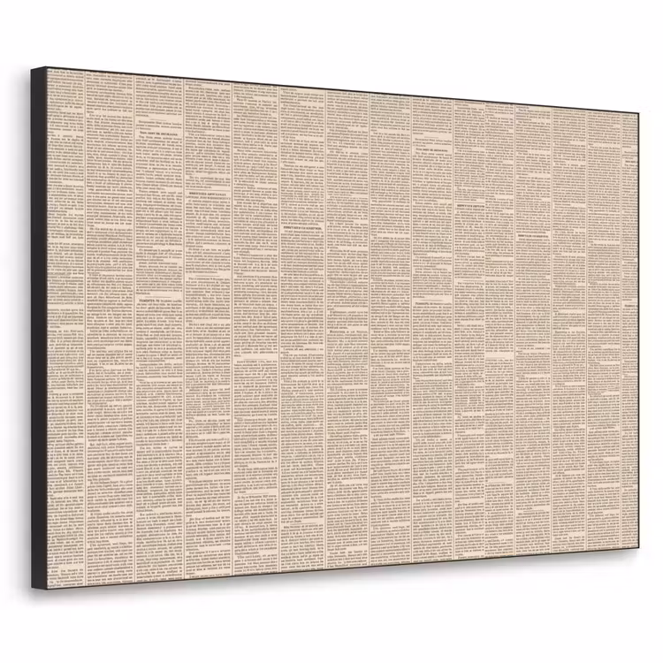 Krant - Nieuws - Historisch - Vintage - Beige Textielframe zwart klein -3d