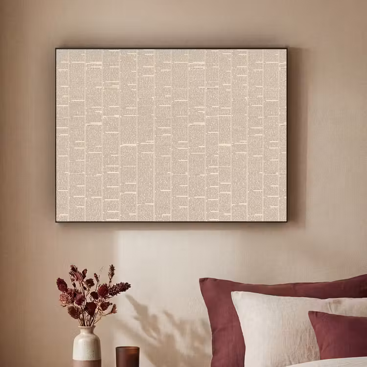 Krant - Nieuws - Historisch - Vintage - Beige Textielframe zwart klein -sfeer1