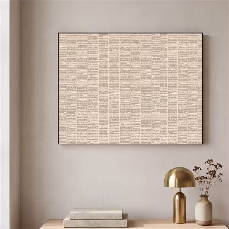 Krant - Nieuws - Historisch - Vintage - Beige Textielframe zwart klein -sfeer2
