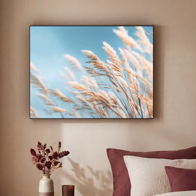 Siergras - Wind - Lichtbruin Textielframe - compleet frame klein -sfeer1
