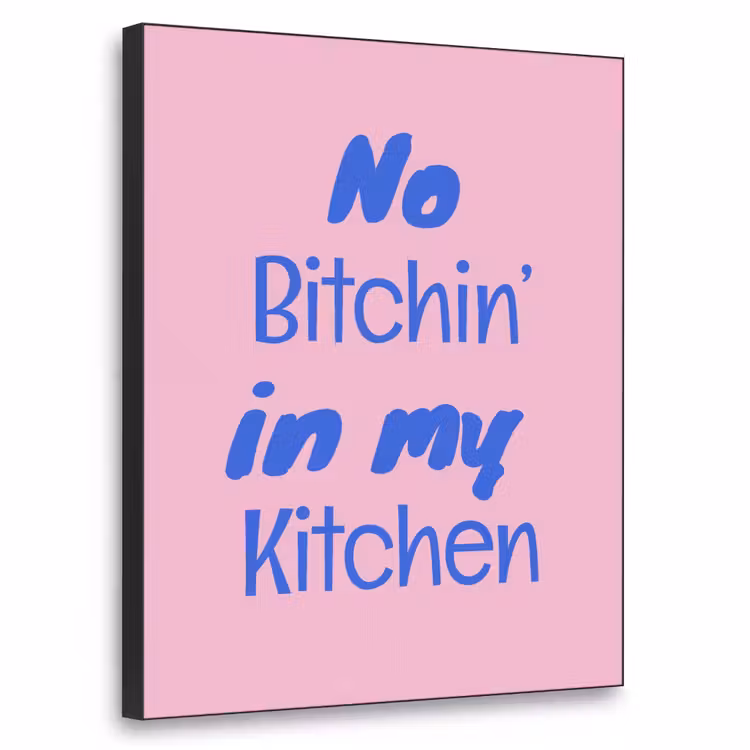 Quote - Blauw - Lettertype - Keuken Textielframe - compleet frame klein -3d