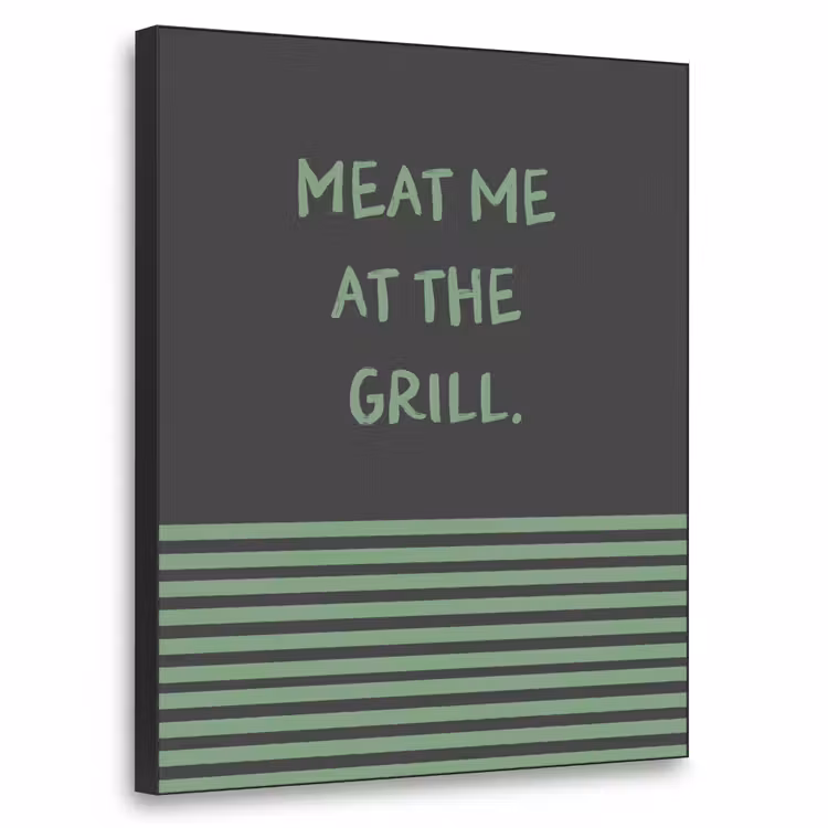 Quote - Groen - Grill - Zomer Textielframe - compleet frame klein -3d