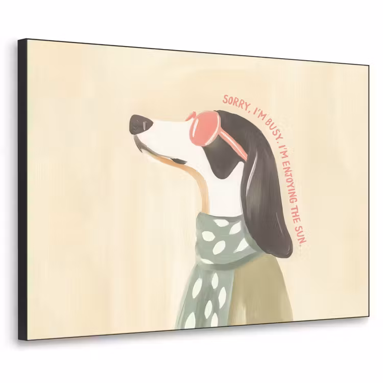 Quote - Hond - Zonnebril Textielframe zwart klein -3d